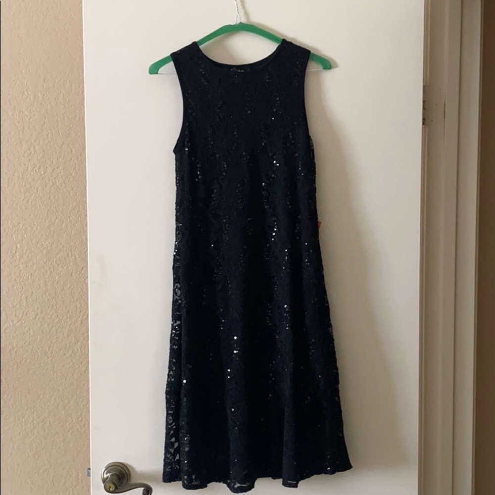 Black Onyx Sequence Flowy Short Dress